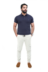 Light Beige Cargo Trouser - Gripped Fit
